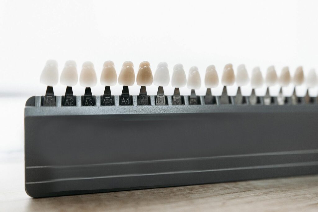 Photo by Pavel Danilyuk: https://www.pexels.com/photo/lined-up-veneers-on-display-6812501/